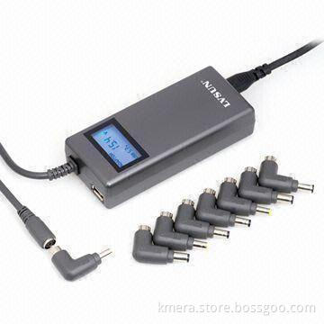 AC Adapter with 90W Power and More than 20 Tips, Can Adjust Voltage Automatically with LCD Display